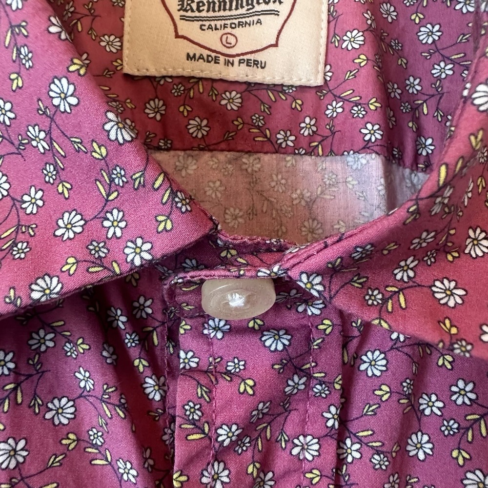 Kennington The Estate Shirt Button Down Polo Dark Pink preppy casual Men's Large - Picture 4 of 8